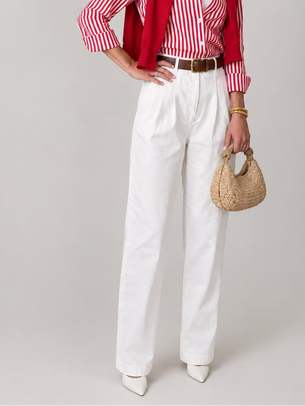 90’s Vintage Tommy Hilfiger White High Rise Pleated Pants Preppy Size 12